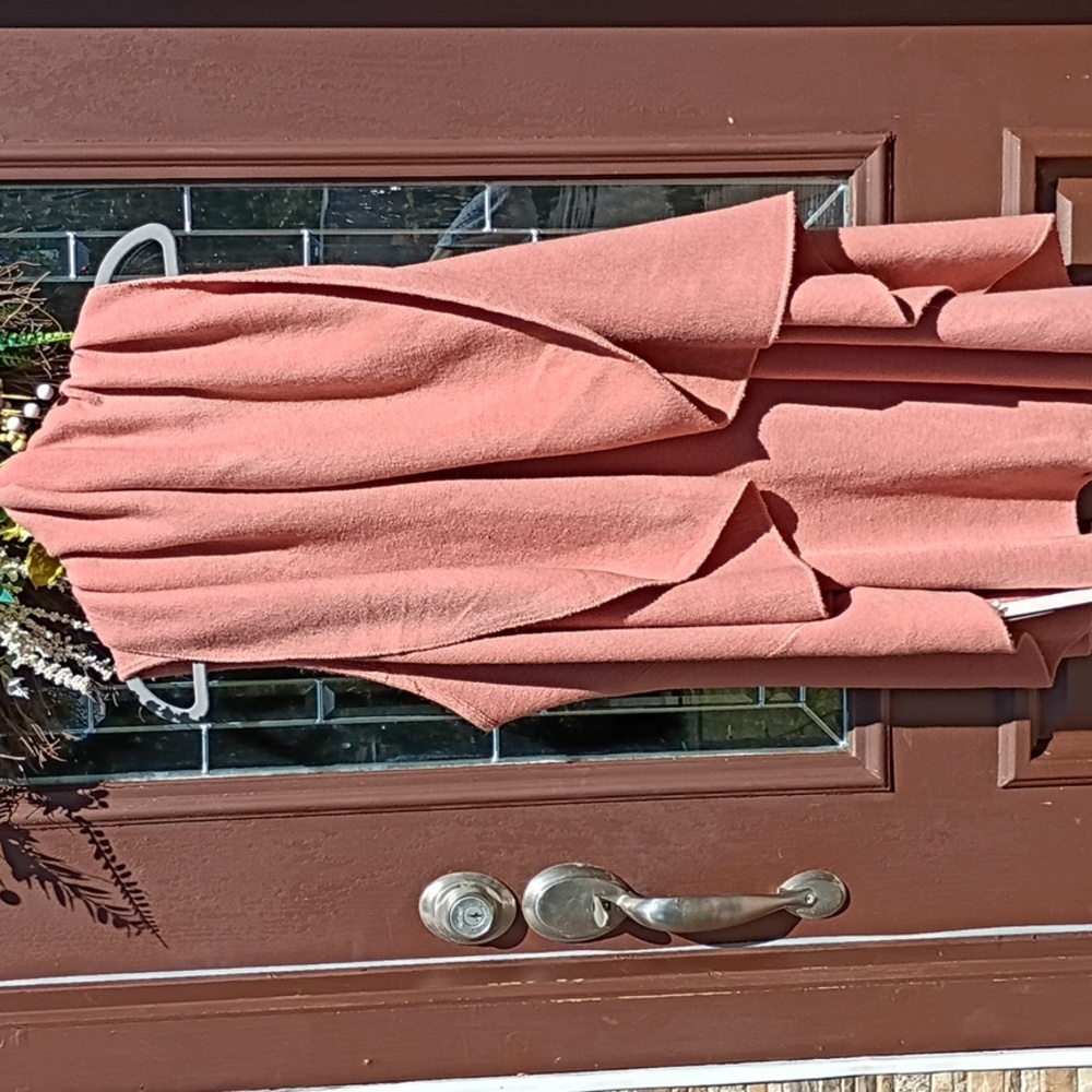 Women's Basic Shawl Vest 3 in 1.Peach Color One Size - Picture 2 of 11